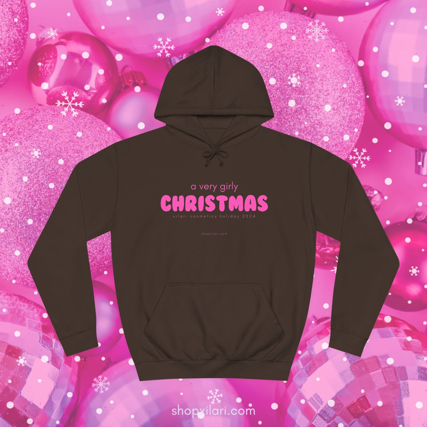 a very girly christmas hoodie