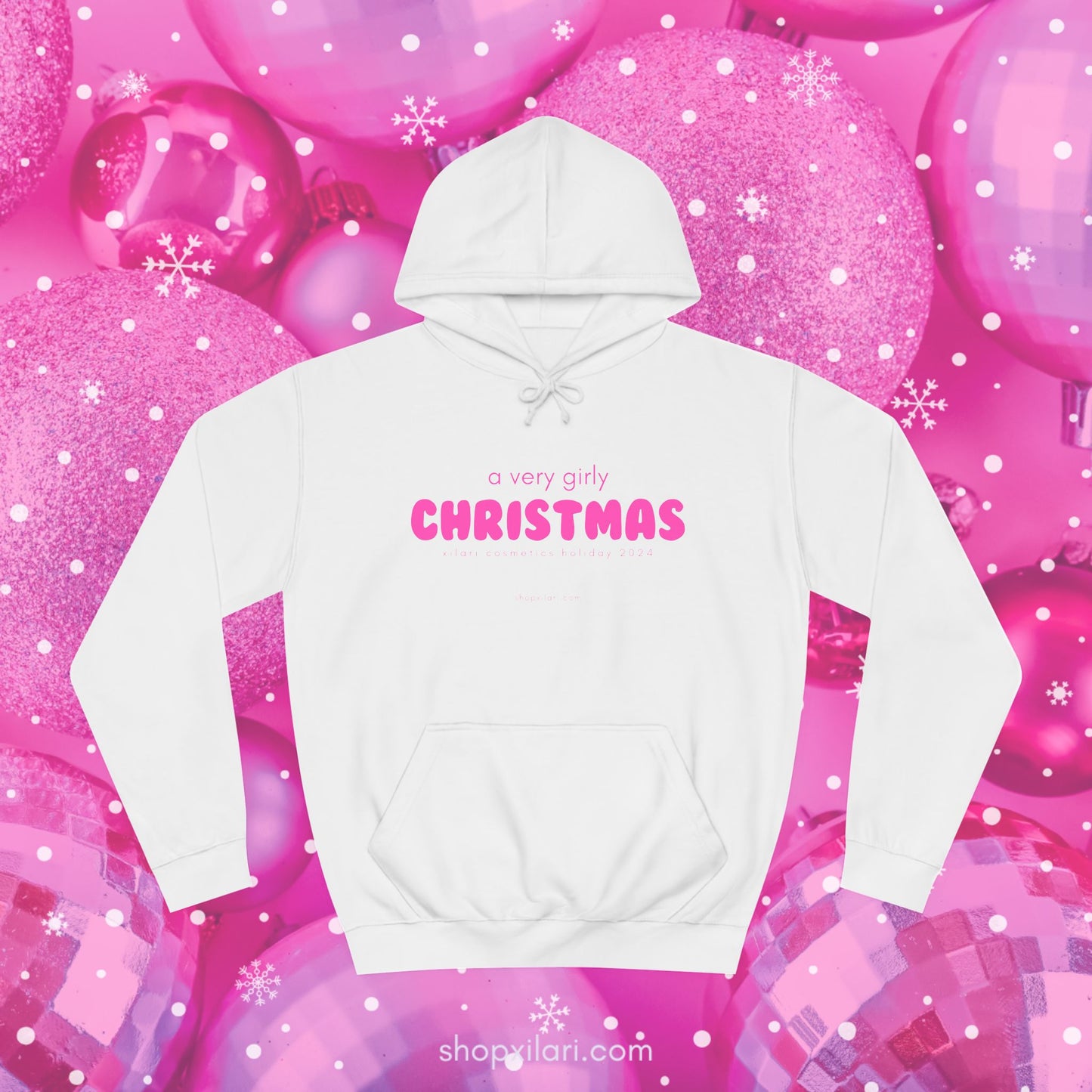 a very girly christmas hoodie